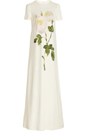 Oscar de la Renta Printed Milano Jersey Maxi Dress - - US 0 - Moda Operandi