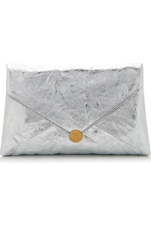 DRIES VAN NOTEN Crushed Metallic Leather Clutch - - OS - Moda Operandi
