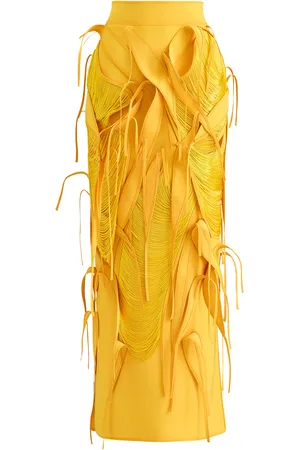 MATICEVSKI Exponent Leaf-Fringed Maxi Skirt - - AU 6 - Moda Operandi
