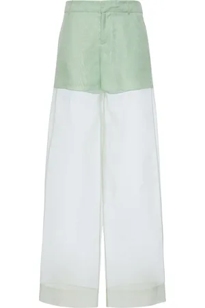 DEL CORE Sheer Silk-Organza Wide-Leg Pants - - IT 38 - Moda Operandi