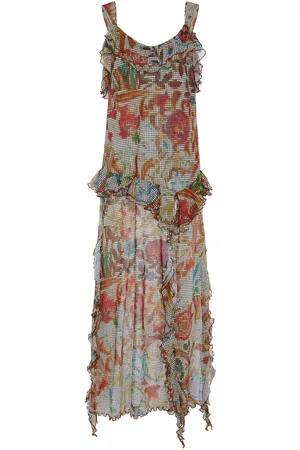 SIEDRES Exclusive Chilas Ruffled Crepe Maxi Dress - - EU 38 - Moda Operandi