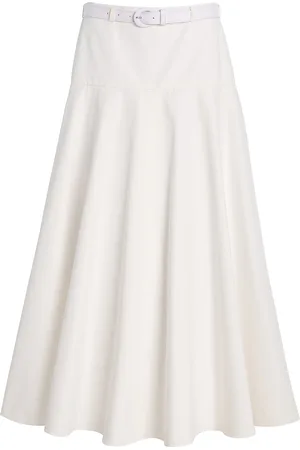 BRANDON MAXWELL Exclusive RIviera Belted Cotton Midi Skirt - - US 0 - Moda Operandi