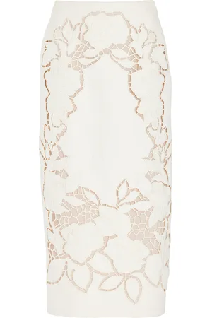 Oscar de la Renta Floral Tweed Midi Skirt - - US 6 - Moda Operandi