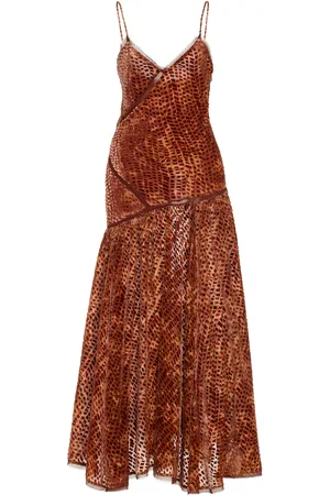 ULLA JOHNSON Elodie Bias-Cut Burnout Velvet Maxi Dress - - US 2 - Moda Operandi