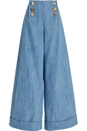 FRANCOISE Exclusive Bijou Denim High-Waist Wide-Leg Pants - - FR 36 - Moda Operandi