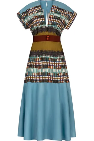 Silvia Tcherassi Sakura Printed Cotton Midi Dress - - XS - Moda Operandi