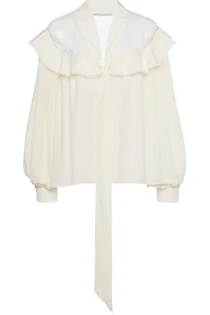 Stella McCartney Ruffled Silk-Lace Top - - IT 38 - Moda Operandi