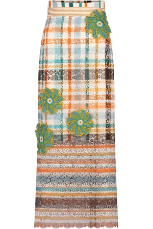 Silvia Tcherassi Shadia Embellished Cotton Midi Skirt - - M - Moda Operandi