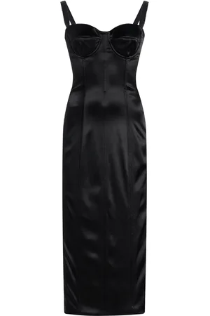 Dolce & Gabbana Corseted Satin-Stretch Midi Dress - - IT 36 - Moda Operandi