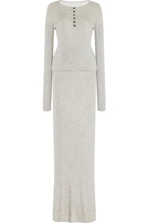 BRANDON MAXWELL The Tilda Silk-Cashmere Jersey Henley Dress - - XS - Moda Operandi