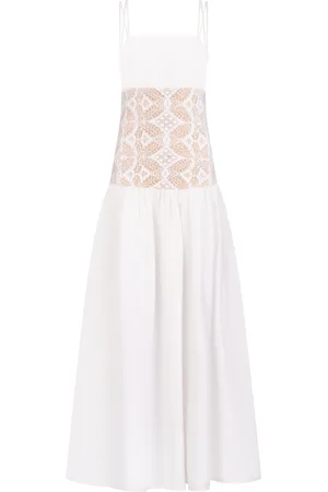 Silvia Tcherassi Pilar Lace-Detailed Cotton Maxi Dress - - S - Moda Operandi