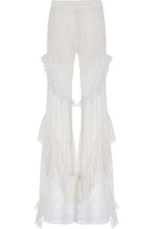 FRANCOISE Exclusive Carine Ruffled Lace Flared Pants - - FR 34 - Moda Operandi