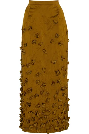Michael Kors Embellished Crushed Duchesse Satin Midi Skirt - - US 2 - Moda Operandi