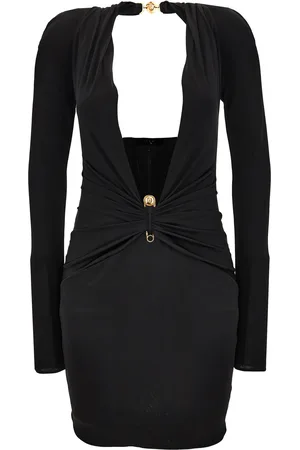 VERSACE La Vacanza Safety Pin Jersey Mini Dress - - IT 42 - Moda Operandi