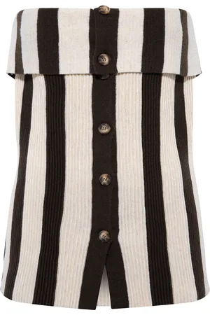 SIEDRES Vasia Ribbed-Knit Wool-Blend Strapless Top - - XS - Moda Operandi