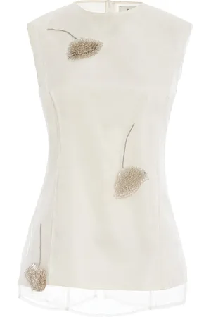 Rohe Tulip-Embellished Silk-Organza Top - - FR 34 - Moda Operandi