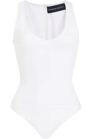 BRANDON MAXWELL The Janie Stretch-Linen Tank Bodysuit - - M - Moda Operandi
