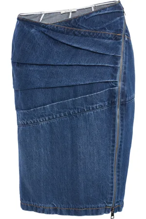 Nensi Dojaka Asymmetric-Zip Cotton Midi Skirt - - XS - Moda Operandi