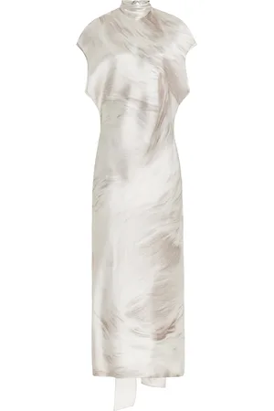 BRANDON MAXWELL The Evie Scarf-Detailed Silk Midi Dress - - US 4 - Moda Operandi
