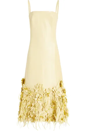 Simkhai Loulou Floral-Appliquéd Vegan Leather Midi Dress - - US 4 - Moda Operandi
