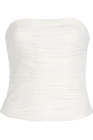 AJE Sunbeam Ruched Cotton Bustier - - AU 4 - Moda Operandi