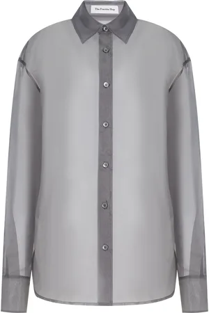 The Frankie Shop Peri Sheer Silk-Blend Shirt - - XS - Moda Operandi