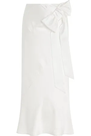 Simone Rocha Spiral Bow-Detailed Silk Midi Skirt - - UK 8 - Moda Operandi