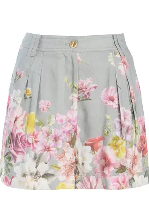 AJE Romantica -Print Linen-Blend Shorts - - AU 4 - Moda Operandi