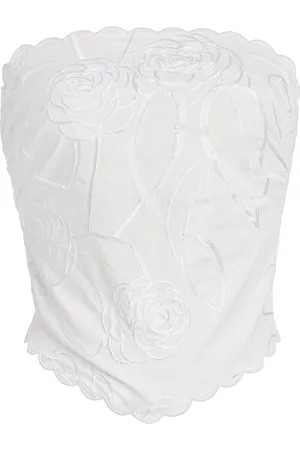 Bernadette Camellia-Embroidered Cotton Top - - FR 34 - Moda Operandi