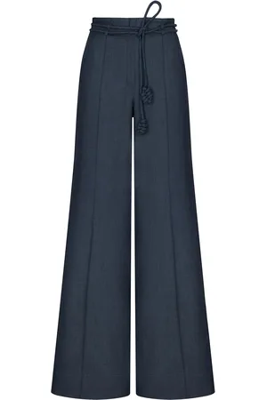 Andres Otalora Color Identidad Belted Tencel Flared-Leg Pants - - US 4 - Moda Operandi