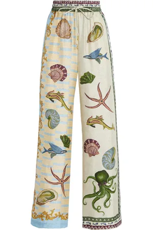 ALÉMAIS Bath House Silk Twill Wide-Leg Pants - - AU 8 - Moda Operandi