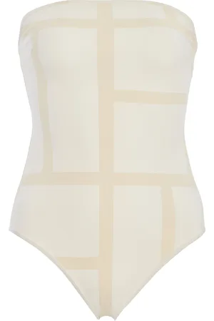 Totême Monogram Strapless One-Piece Swimsuit - - XS - Moda Operandi