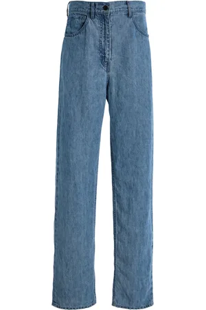 The Row Tarley Linen-Denim Straight-Leg Jeans - - 25 - Moda Operandi