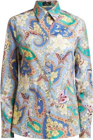 Etro Printed Stretch-Cotton Shirt - - IT 40 - Moda Operandi