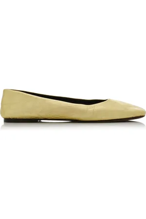 The Row Square Metallic Leather Ballet Flats - - IT 37 - Moda Operandi