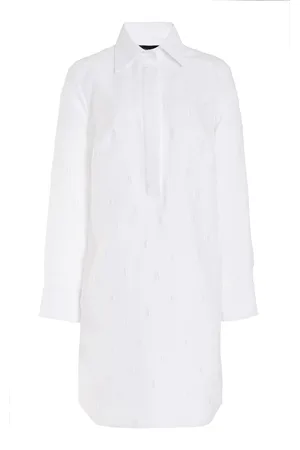 BRANDON MAXWELL The Lola Polka-Dotted Jacquard Tunic Midi Dress - - US 0 - Moda Operandi