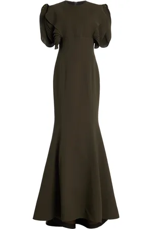 Carla Zampatti Petal-Sleeve Crepe Gown - - AU 8 - Moda Operandi