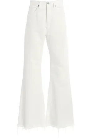 Frame The Lax Frayed Rigid High-Rise Flared Jeans - - 24 - Moda Operandi