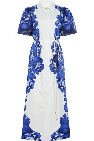 AJE Fernanda Printed Cotton Midi Dress - - AU 6 - Moda Operandi
