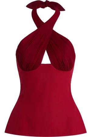 Tae Park Exclusive Sculpted Silk Halter Top - - XS - Moda Operandi