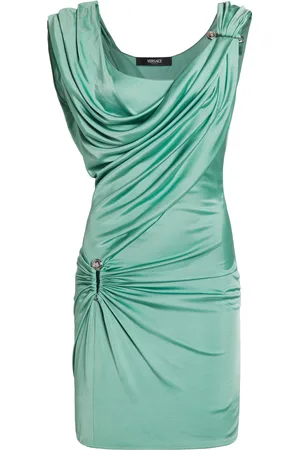 VERSACE La Vacanza Gathered Jersey Mini Dress - - IT 40 - Moda Operandi