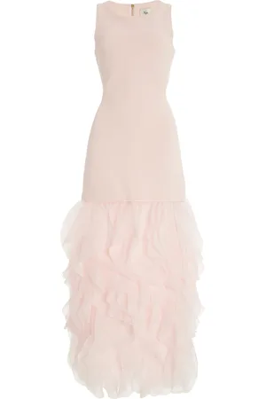AJE Elations Ruffled Knitted Maxi Dress - - S - Moda Operandi
