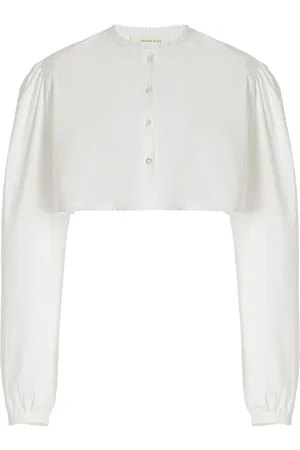 Colleen Allen Cotton-Poplin Cropped Top - - S - Moda Operandi