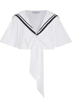 FRANCOISE Exclusive Coco Cropped Cotton Poplin Sailor Top - - FR 34 - Moda Operandi