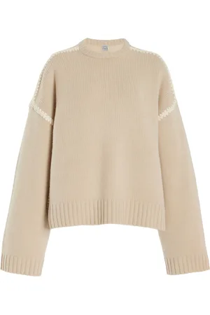 Totême Embroidered Wool-Cashmere Knit Top - - XS - Moda Operandi