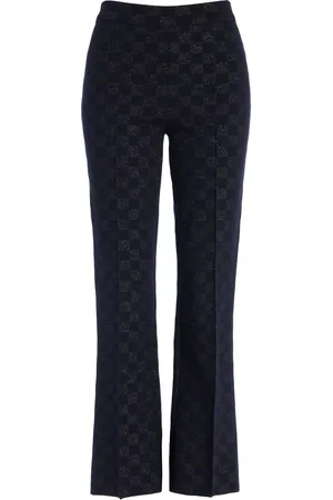 High Exclusive Kick Checked Stretch-Cotton Knit Cropped Flared Pants - - XS - Moda Operandi