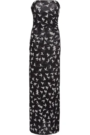 Stella McCartney Ruched Mesh-Jersey Maxi Dress - - S - Moda Operandi