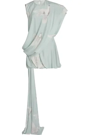 Stella McCartney Asymmetric Printed Silk Mini Dress - - IT 34 - Moda Operandi