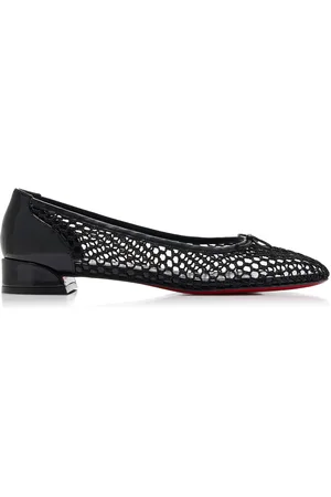 Christian Louboutin Sweetie Jane Mesh-Cotton Ballet Flats - - IT 37 - Moda Operandi