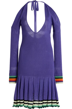 Christopher John Rogers Exclusive Riviera Cold-Shoulder Ribbed-Knit Mini Dress - - XS - Moda Operandi